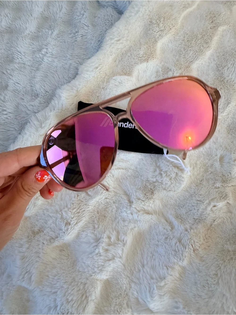 Blinder women’s Pink Mirrored Aviator Sunglasses -